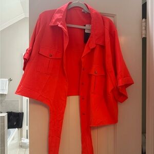 Fashion Nova Neon Orange Cargo Set